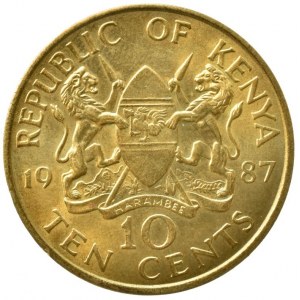 Keňa republika, 10 cents 1987, sbírkový