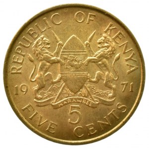 Keňa republika, 5 cents 1971, sbírkový