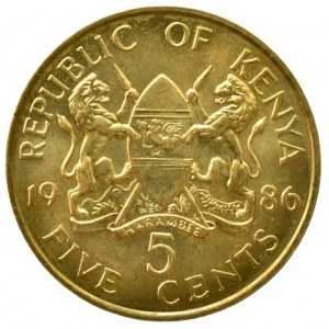 Keňa republika, 5 cents 1986, sbírkový