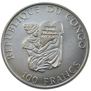 Kongo republika, 100 frank 1994 , Prehistoric Animals, KM# 19