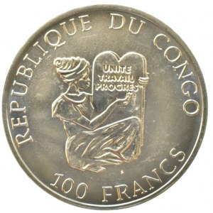 Kongo republika, 100 frank 1995, Junkers JU 52, KM# 21