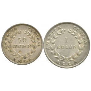 Kostarika, 1 colon 1968, 50 cetimos 1948, 2 ks