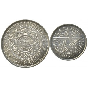 Maroko, Mohammed V. 1927-1962, 5 francs 1951, 1 francs 1951, sbírkové, 2 ks