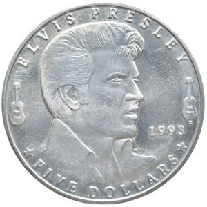 Marshallovy ostrovy, 5 Dolar 1993 - E.Presley, KM.124