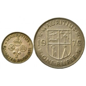 Mauricius Britská kolonie, 5 ruppe 1975, 1/4 ruppe 1971, 2 ks
