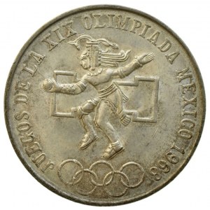Mexiko republika 1867-, 25 pesos 1968 - olympiáda, Ag720, 22.5g