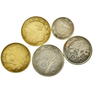 Namibie republika, 1 dolar 1993, 1998, 50 cents 1993, 10 cents 1993, 5 cents 1993, 5 ks