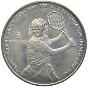 Niue, 5 dolar 1987, tenis