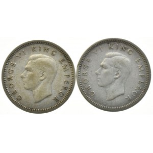 Nový Zéland, George VI. 1936-1952, 3 pence 1943, 1946, KM# 7, Ag500, 1,4g, 2ks