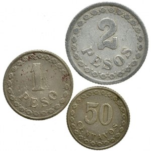Paraguay, 2 peso 1938, 1 peso 1925, 50 centavos 1925, 3 ks