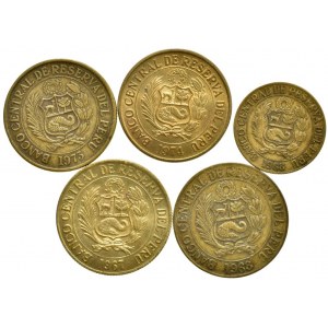 Peru, 1 sol 1967, 1968, 1973, 1974, 1/2 sol 1968, 5 ks