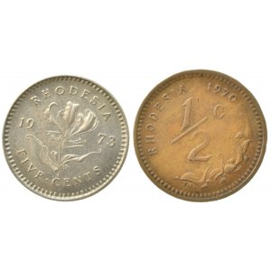 Rhodesie, 5 cents 1973, 1/2 cents 1970, 2 ks
