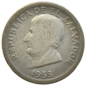 Salvador, 25 centavos 1953, KM# 137, Ag900, 2,5g