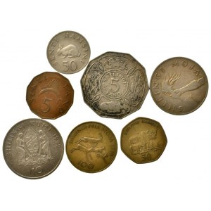 Tanzánie republika, 100 shilingi 1994, 50 shilingi 1996, 10 shilingi 1992, 5 shilingi 1972, 1 shilingi 1966, 50 senti 1966, 5 senti 1966, 7 ks