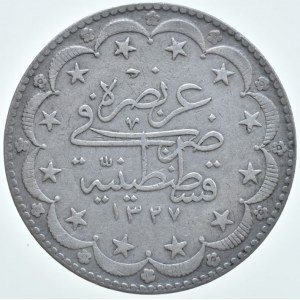 Turecko, Muhammad V. 1909-1918, 20 kurush 1327/9, KM#780