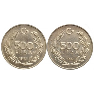 Turecko-republika 1922-, 500 lira 1983, 2 ks