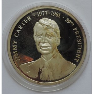USA, Ag 999, 35mm/15g, medaile prezidenti, J. Carter, kapsle