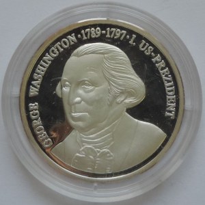 USA, Ag 999, 30mm/8,4g, medaile prezidenti, G.Washington, kapsle