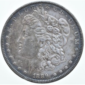 USA, Dolar 1889 - Morgan, Philadelphia, KM.110, Ag 900, hr., patina