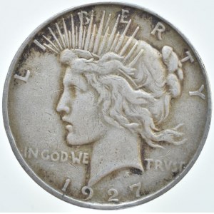 USA, Dolar 1927 - mírový, Denver, KM.110, Ag 900