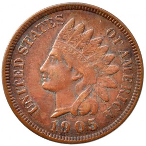 USA, 1 cent 1905, Indián, KM# 90a