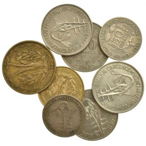 Západní Afrika, 100 francs 1967, 68, 69, 97, 50 francs 1972, 82, 25 francs 1957, 10 francs 1967, 8 ks