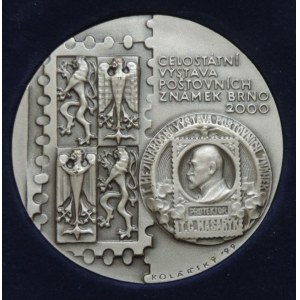 Kolářský, Z., AE 60mm, postříbřený bronz, Celostátní výstava poštovních známek Brno 2000, originál kazeta
