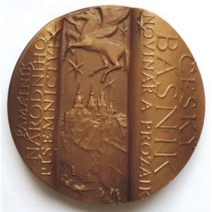 Kolářský, Z. (1991), patinovaný bronz 60mm, Jan Neruda 1834-1891/Památník Národního písemnictví