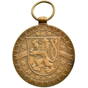 Španiel O. - Mezispojenecká vítězná medaile 1919 za civilizaci, Československo, Sign., 36mm, pův ouško