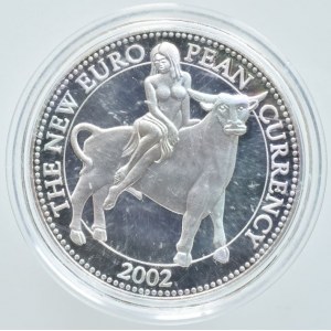 medaile 2002 - the new euro pean currency, 40mm, kapsle