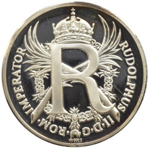 Rudolf II., medaile, punc Ag999, 15g, 34mm