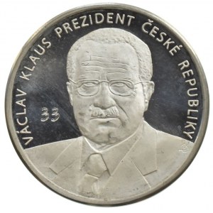 V.Klaus, 10. prezident, 28.3.2003, číslování 33 v ploše, punc, Ag, 7.1g, 33mm, R