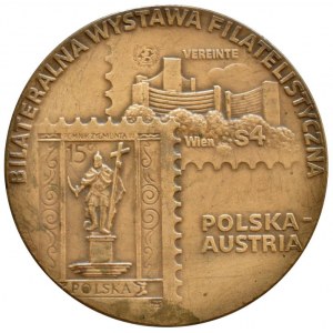 medaile, Polský svaz filatelistů 1989, Br 70 mm