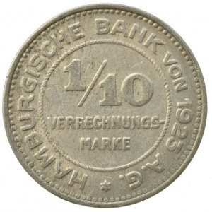 Hamburg, 1/10 marke 1923, Al, 27mm