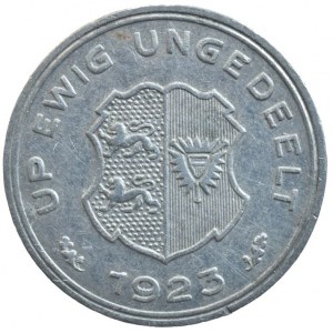 známka 5 gutscrift marke 1923, Schleswig-Holstein, Al 23mm