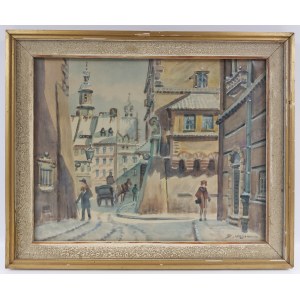 Dariusz Wąsowicz (1910-1973), Old Town - corner of Nowomiejska Street - Tenement House of the Mazovian Princes