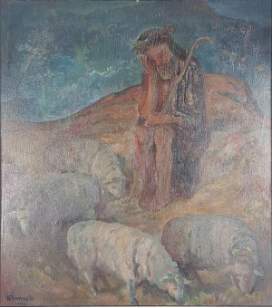 Edmund Czarnecki (1906-1990), Chrystus Frasobliwy z owcami, 1946 r.