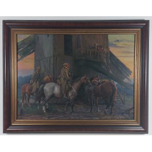 Jan Stępień (1895-1976), Soldiers on Horses, 1973.