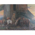 Jan Stępień (1895-1976), Soldiers on Horses, 1973.