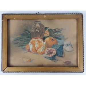 Still life with tangerines, 1st half of the 20th century?