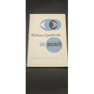 Wisława Szymborska Sto pociech Wiersze Obwoluta i okładka Aleksander Stefanowski Wyd. I