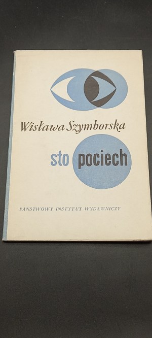 Wisława Szymborska Sto pociech Wiersze Obwoluta i okładka Aleksander Stefanowski Wyd. I