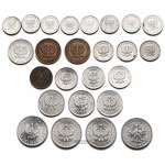 Zestaw 25 monet groszowych z lat 1949-1986