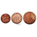 Kopiejki miedziane z lat 1899-1911, zestaw 3 monet