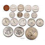 Zestaw 17 monet USA z lat 1958-1980