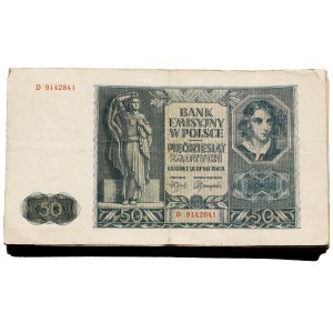 Zestaw 55 banknotów 50 złotych 1941