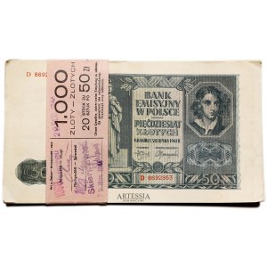 Paczka bankowa 50 złotych 1941 (20 sztuk), seria D