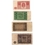 Zestaw 4 banknotów z lat 1946-48