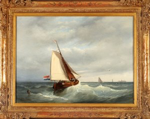 Johan Coenraad LEICH [1823-1890], Żeglując po wzburzonym morzu