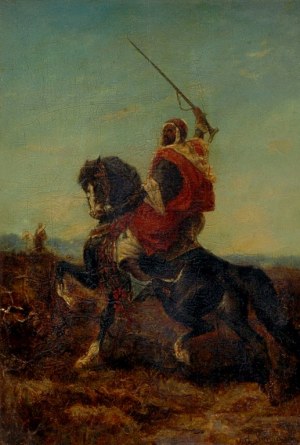Adolf SCHREYER [1828-1899], Beduin na koniu